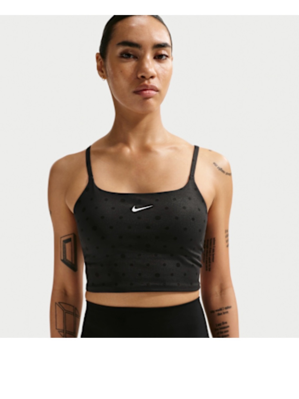 Nike Black Polka Dot Cropped Sports Bra Top